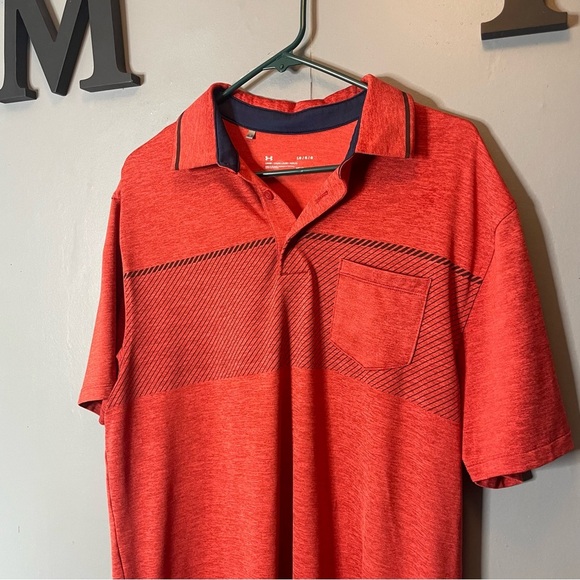 Under Armour Men's Red Athletic Polo Shirt size large - Picture 2 of 7